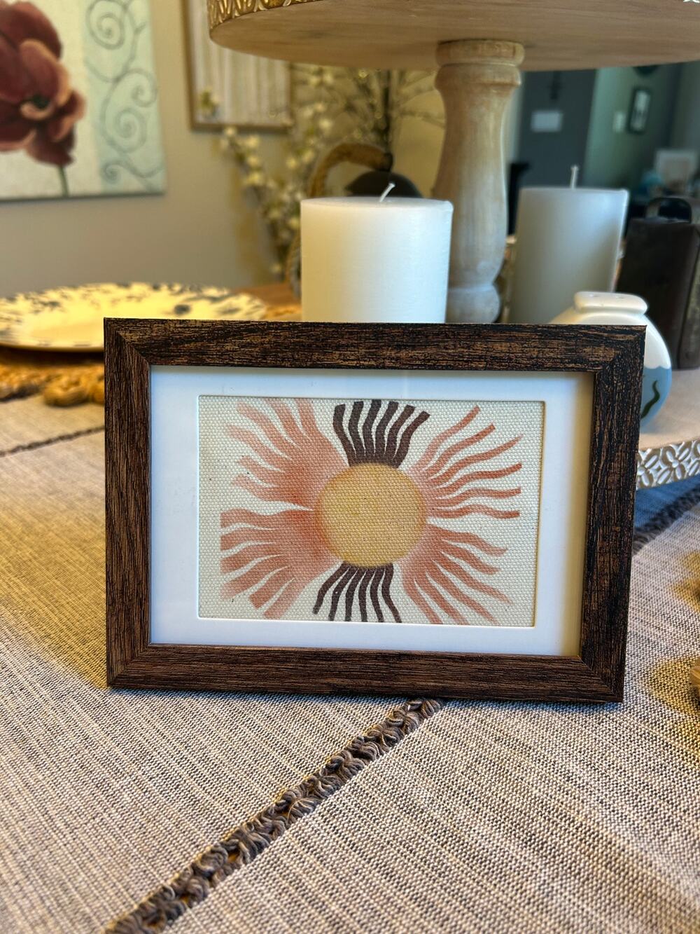 Golden Sun Mini Canvas Print Frame Original Boho Home West Hills Studio 6 x 4